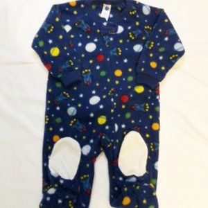 Sleeper Space toddler boys new size 2T polyester fleece Planetzzz feet attached